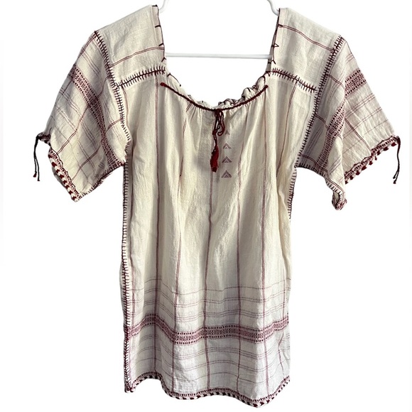V.DE. VINSTER Kala Burgundy Handmade Peasant Blouse Lagenlook Handmade - Picture 10 of 16